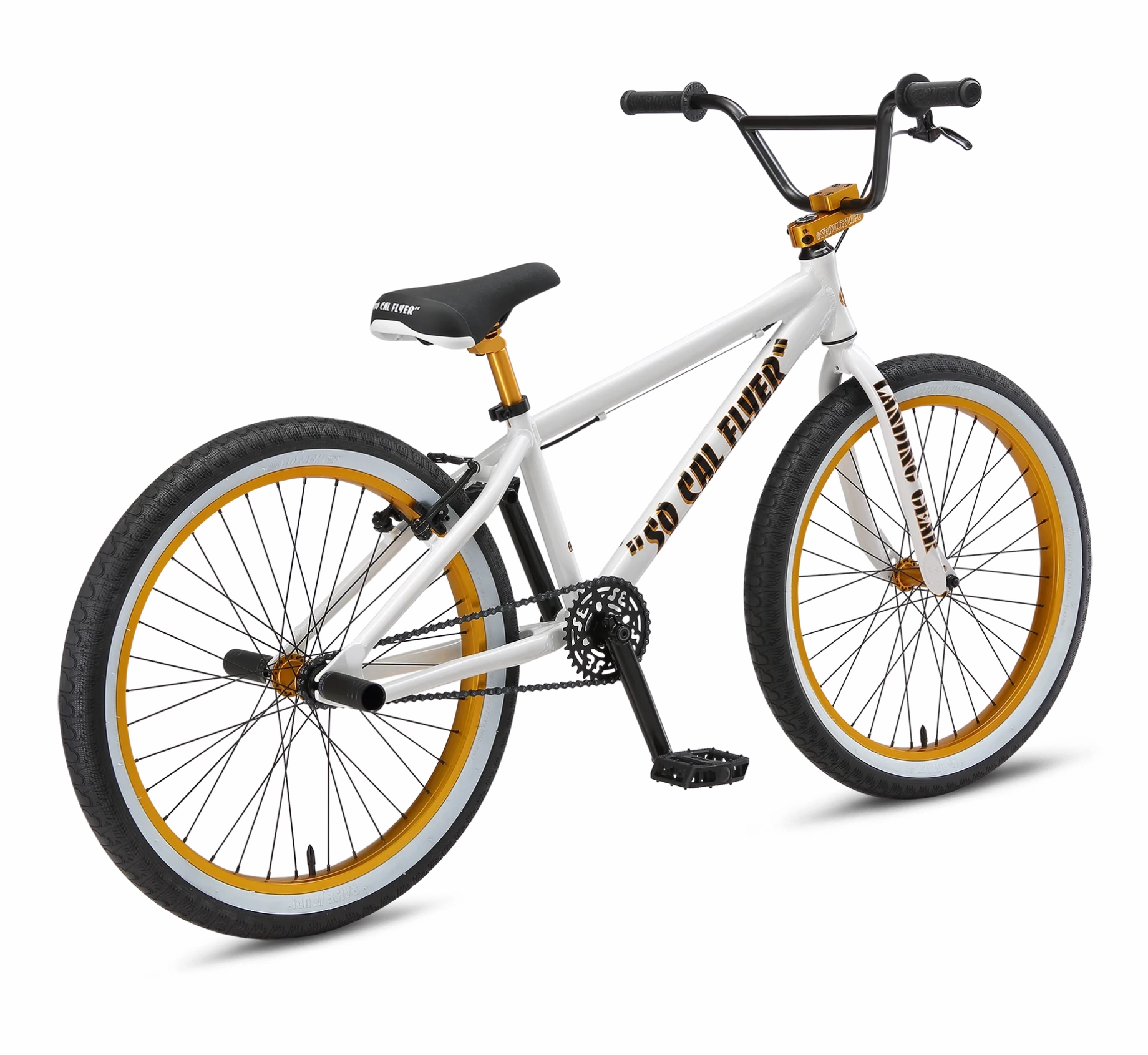SE Bikes So Cal Flyer 24 BMX Bike White / Gold 2024