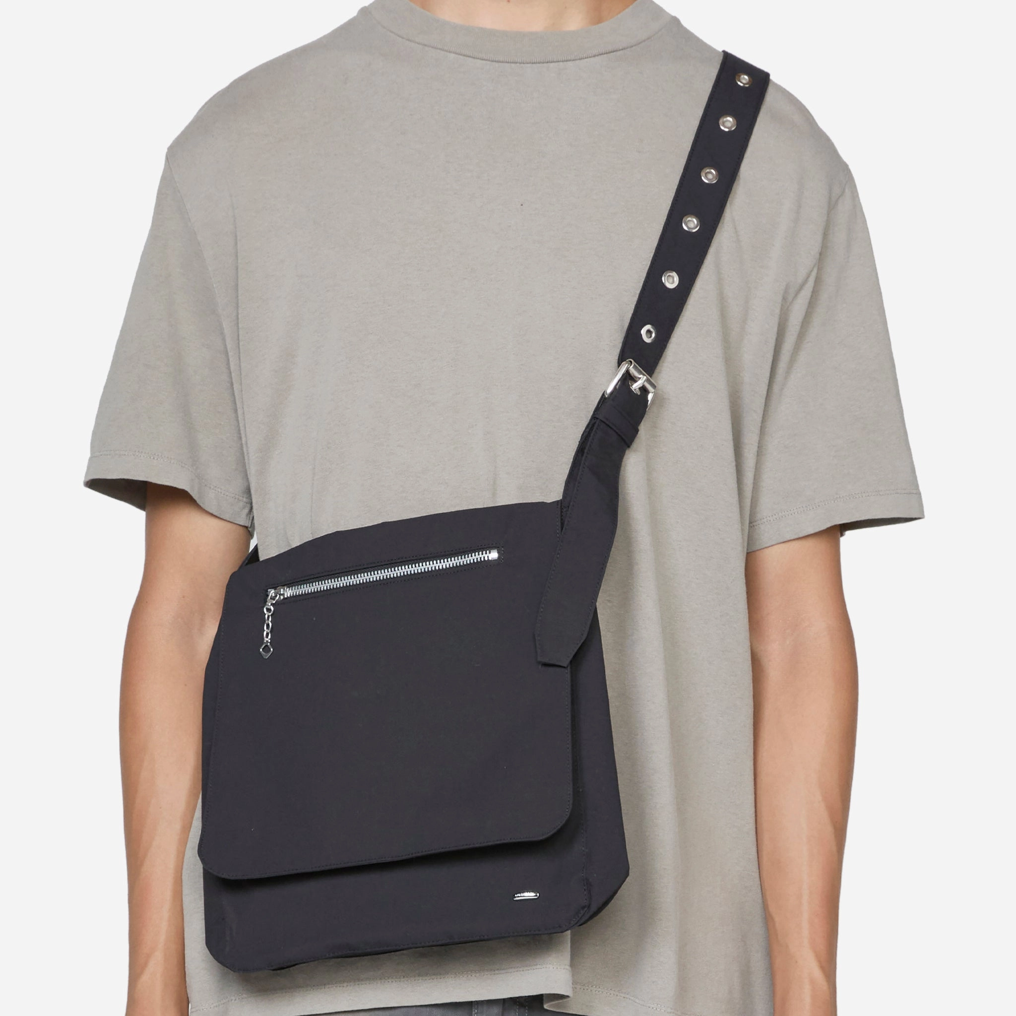 Slim Satchel Static Black Papyrus Poly