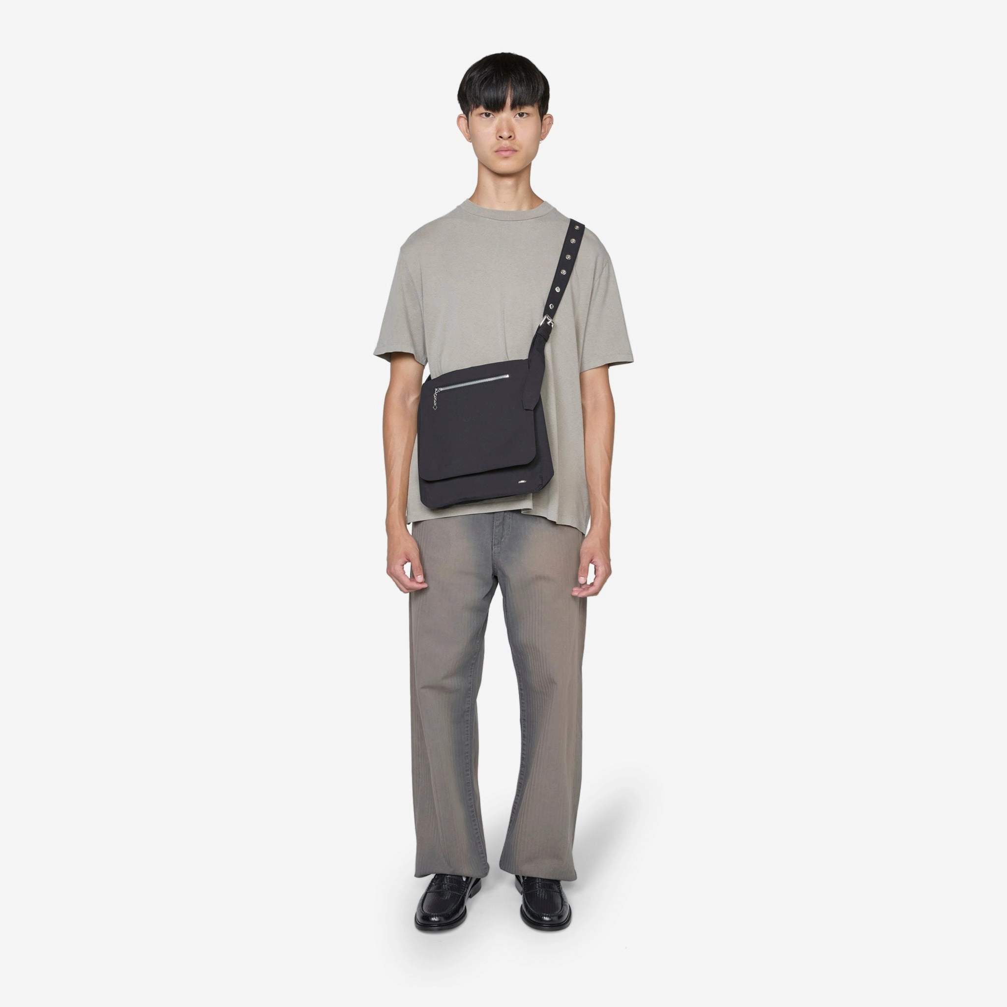 Slim Satchel Static Black Papyrus Poly