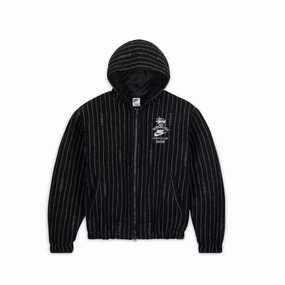 STUSSY X NIKE BLACK STRIPE WOOL JACKET (NEW)