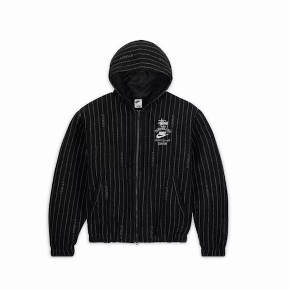 STUSSY X NIKE BLACK STRIPE WOOL JACKET (NEW)