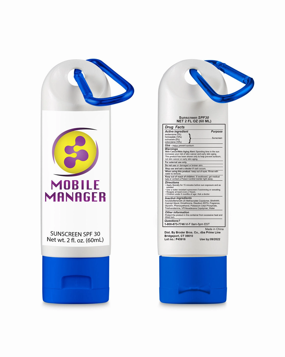 Sunscreen With Carabiner 2oz
