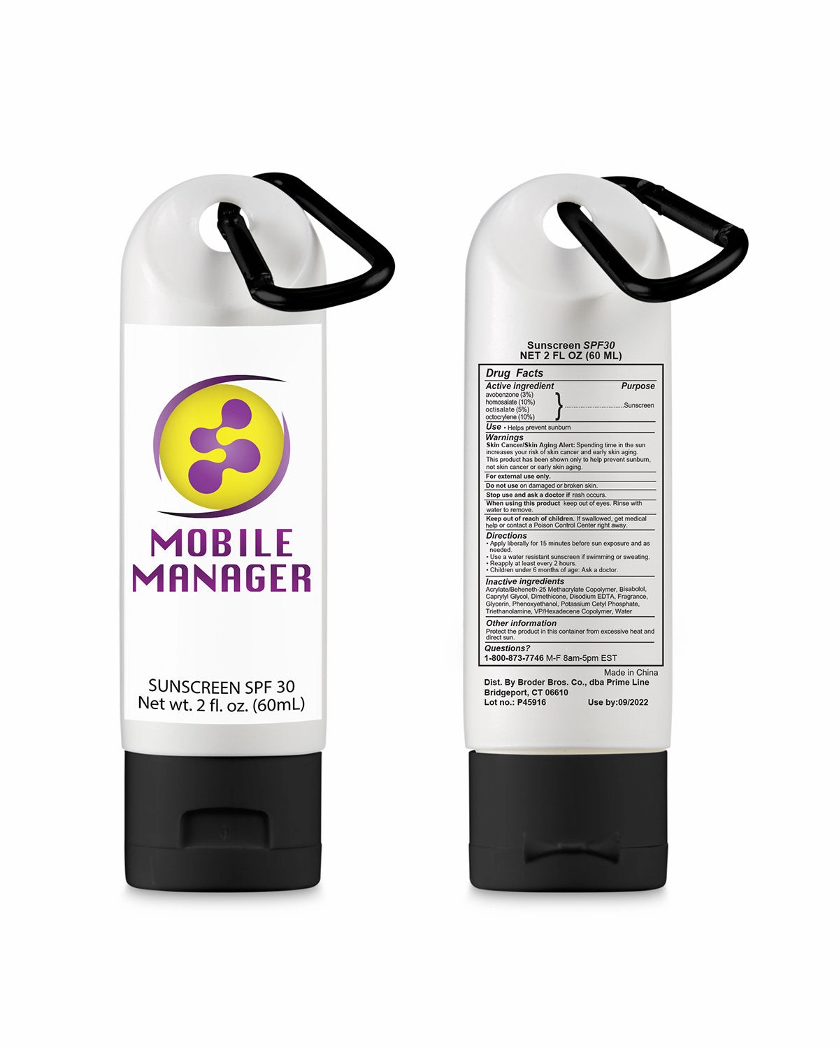Sunscreen With Carabiner 2oz