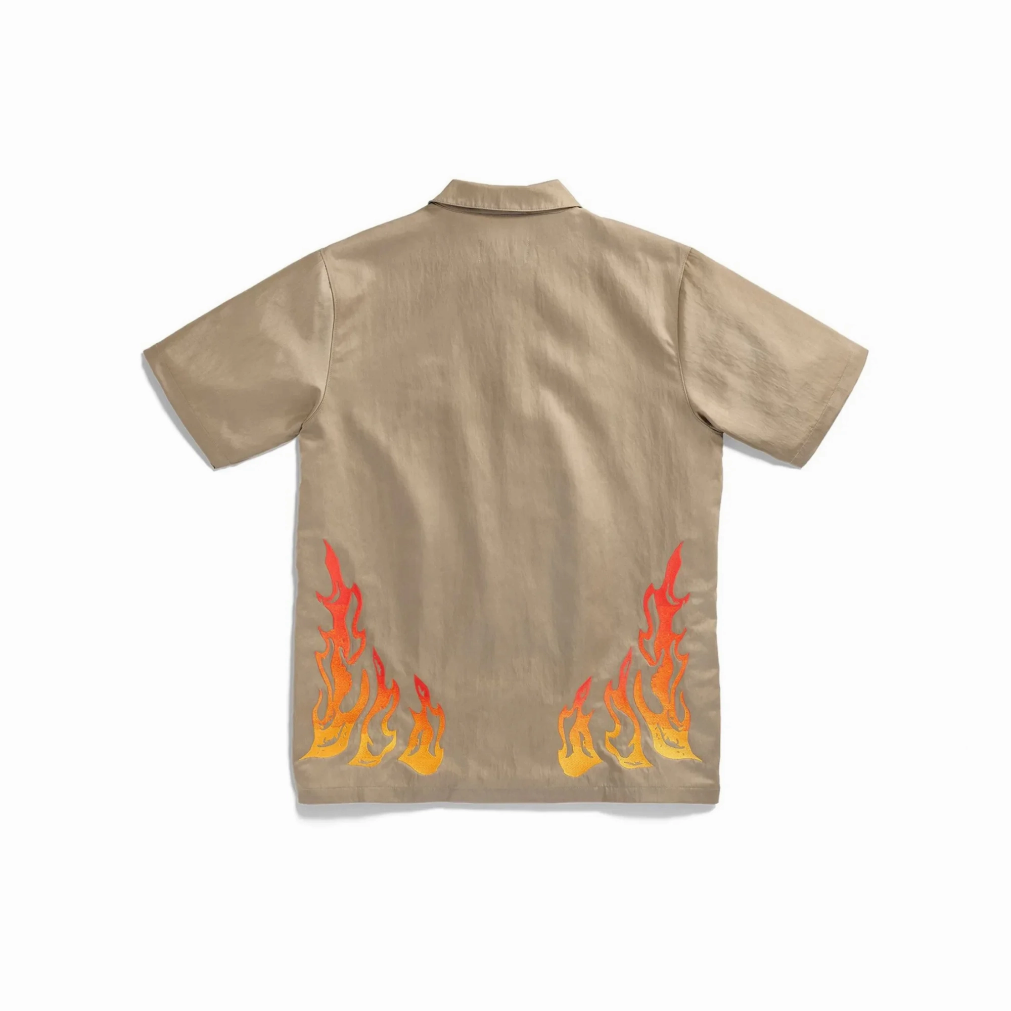 Travis Scott Cactus Jack x Jordan Button Down Shirt Khaki/University Red