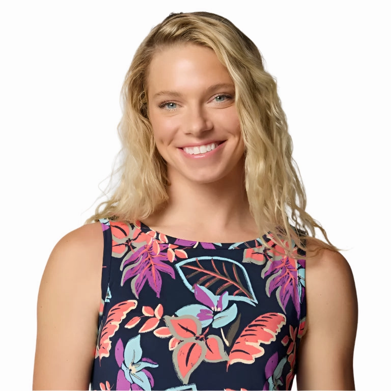 Women's Chill River Printed Dress Hot Coral